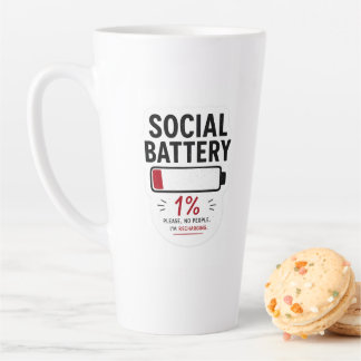 Latte Taza de café divertida para introvertidos | Baterí