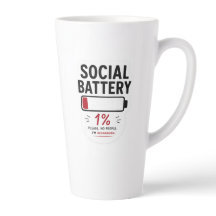 Taza de café divertida para introvertidos | Baterí