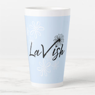 Latte Taza De Café Estética Floral De Margarita Blanca M