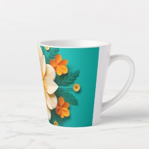 Latte Taza de café Flor Amarilla Regalo para Amantes de