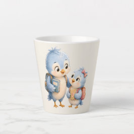 Latte Taza de café Hermano Hermana Pájaro Azul