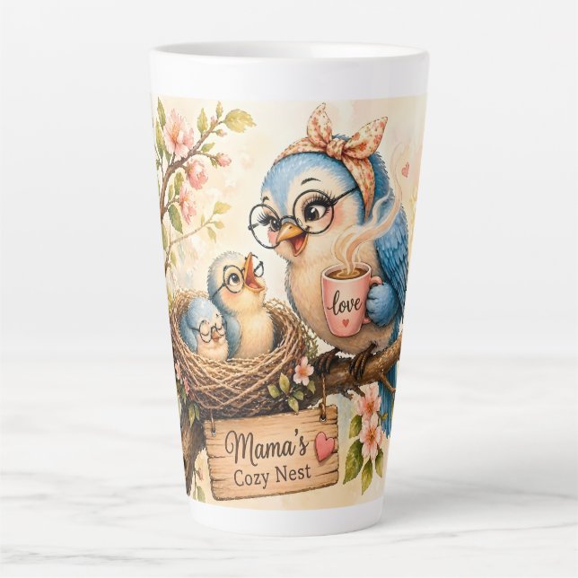 Latte Taza de café Mama Bird (Anverso)