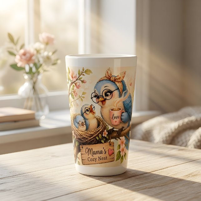 Latte Taza de café Mama Bird (Subido por el creador)