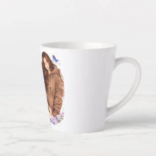 Latte Taza De Café Mariposa Niña Florece A Tu Manera