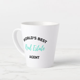 Latte Taza de café 'Mejor Agente Inmobiliario del Mundo 
