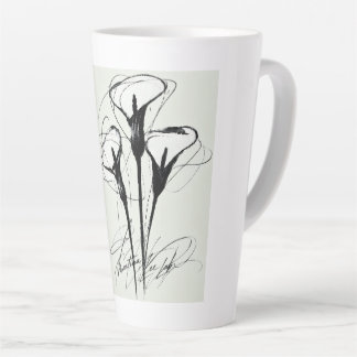 Latte Taza de café minimalista botánico de líneas de alc