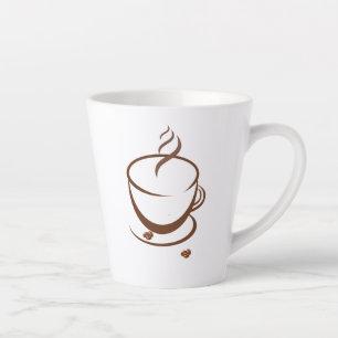 Latte Taza de café minimalista con arte de línea Be tost