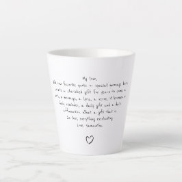 Latte Taza de café o té con cita personalizada a mano