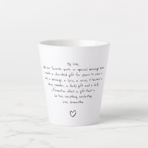 Latte Taza de café o té con cita personalizada a mano