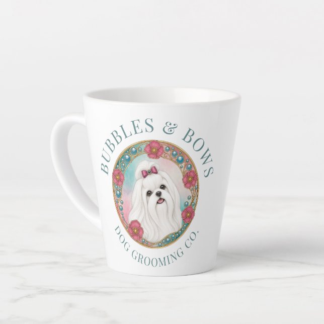 Latte Taza de café para acicalar perros malteses (Ángulo izquierdo)
