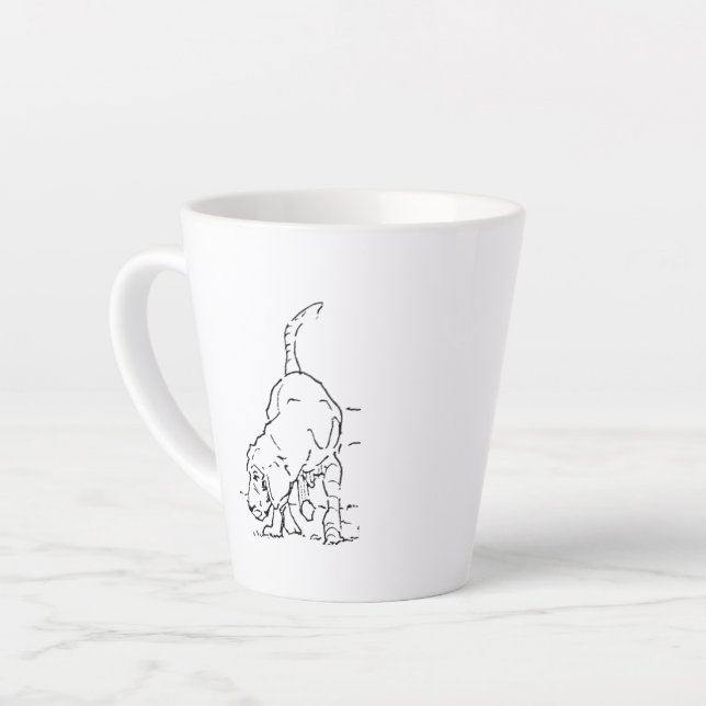 Latte Taza de café para amantes de perros, ilustración d (Ángulo izquierdo)