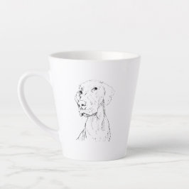 Latte Taza de café para perro con tinta minimalista Vizs