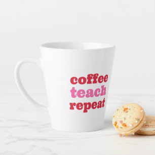 Latte Taza de café para profesora rosa Coffee Teach Repe