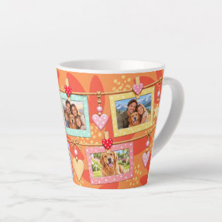 Latte Taza de café personalizada con 5 fotos florales re
