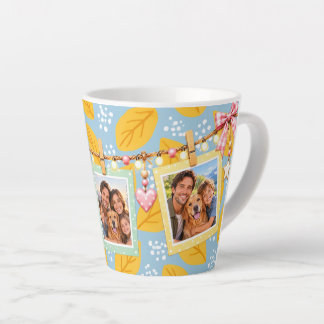 Latte Taza de café personalizada con foto colgante color