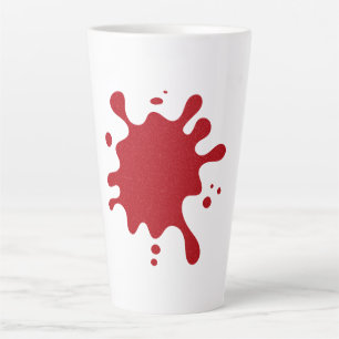 Latte Taza de café personalizada con salpicadura roja de