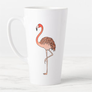 Latte Taza de café Pink Flamingo Bird Lineart-57567