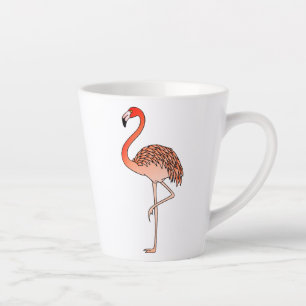 Latte Taza de café Pink Flamingo Bird Lineart-57567