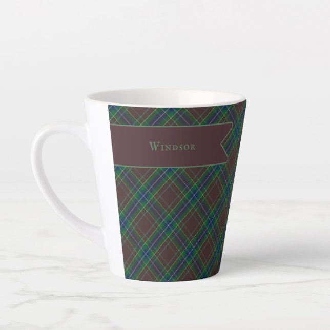 Latte Taza de café Princesa Diana Hunting Tartan (Izquierda)