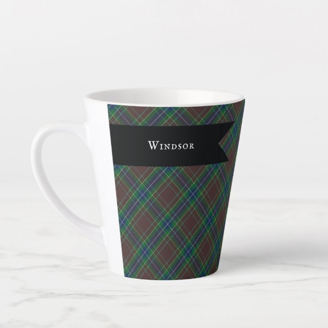 Latte Taza de café Princesa Diana Hunting Tartan (Izquierda)