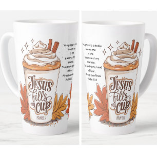 Latte Taza de café Salmo 23:5 Jesús llena mi copa