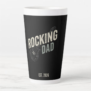 Latte Taza de café vintage de guitarra para papá roquero