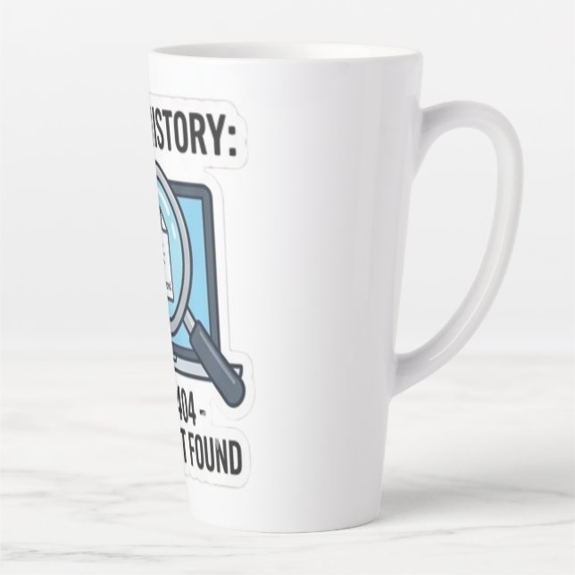 Latte Taza de Error 404 - Taza de café divertida de TI (Derecha)