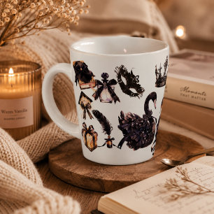 Latte Taza estética Black Swan   Taza de café de lujo ch