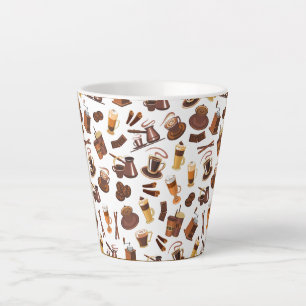 Latte Taza para café con leche con diseño de patrón de g