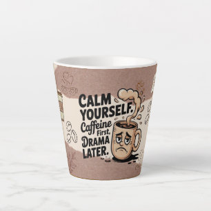Latte Taza para café con leche con diseño de patrón de g