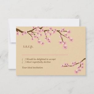 Latte y flor de cerezo rosa RSVP con sobres