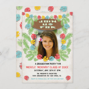 Lau Tropical Invitación a la Graduación Hawiana