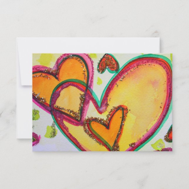 Laugh Hearts Connect Small Invitation o Invitación (Anverso)