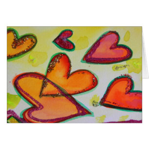 Laugh Hearts Flying Greeting Cards and Note Cards