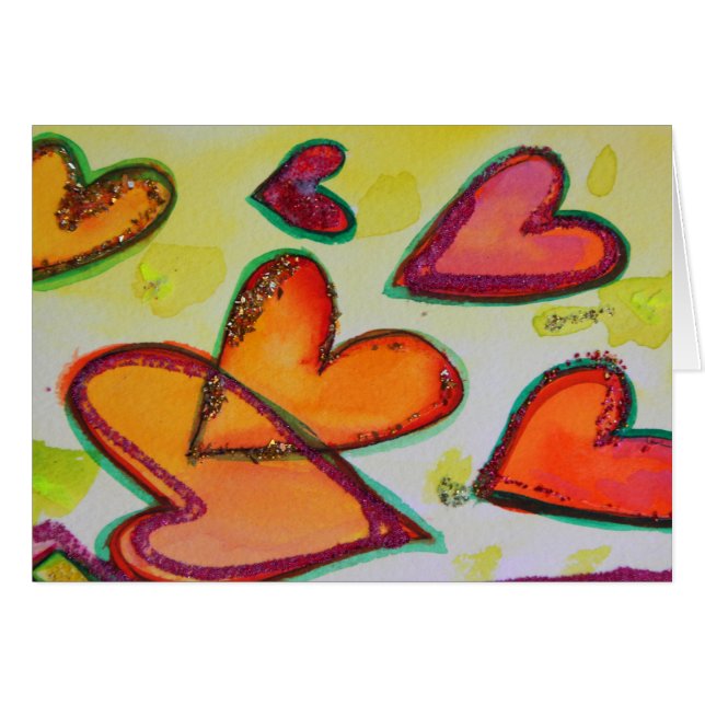 Laugh Hearts Flying Greeting Cards and Note Cards (Anverso (Horizontal))