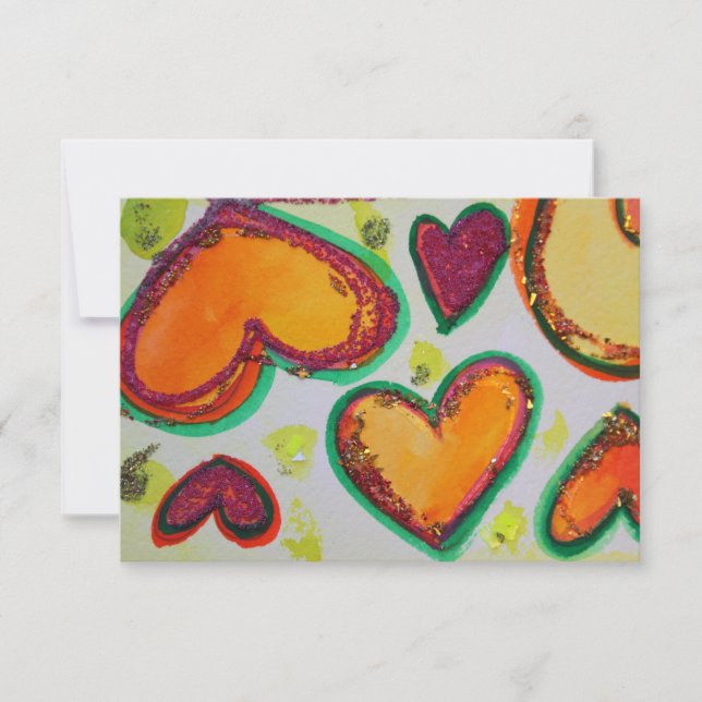 Laugh Hearts Pink Bliss Invitaciones Pequeñas (Anverso)