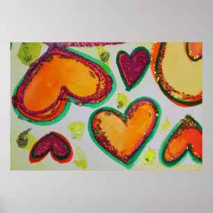 Laugh Hearts Pink Bliss Pintura Poster de arte