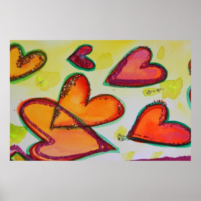 Laugh Hearts Pintando Poster de arte (Frente)