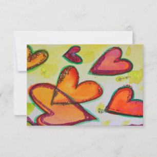 Laugh Hearts Volando Invitación Pequeña o Invitaci