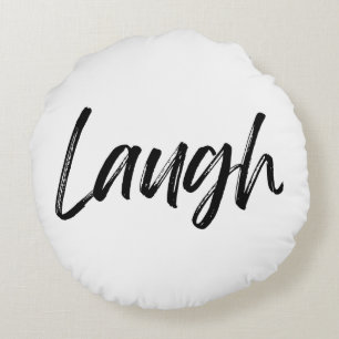 Laugh Print Round Cojín decorativo