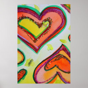 Laugh Two Hearts Pintando Poster de Arte