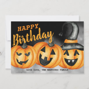 Laughing Calabaza Feliz Cumpleaños Halloween Card