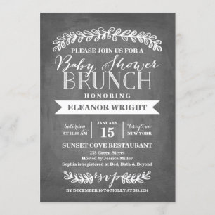 Laurel Brunch White   Invitación de Baby Shower