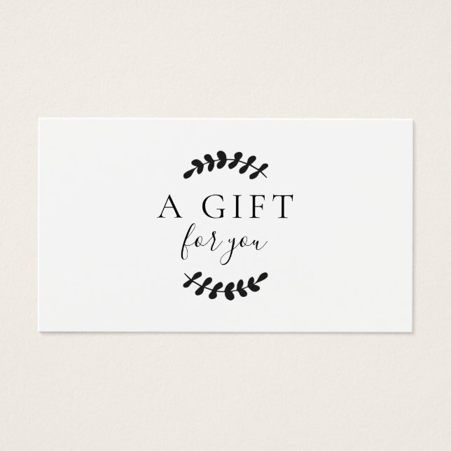 Laurel deja un certificado de regalo en blanco y n (Frente)