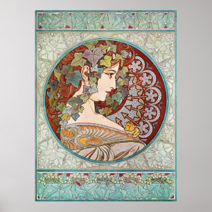Laurel, ilustracion de Nouveau del arte de Alfonso