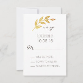 Laurel Leaf Gold Leaf RSVP Card