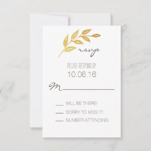 Laurel Leaf Gold Leaf RSVP Card