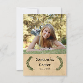 Laurel Leaf - Invitación de Graduación 3x5