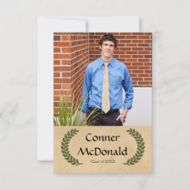Laurel Leaf - Invitación de Graduación 3x5