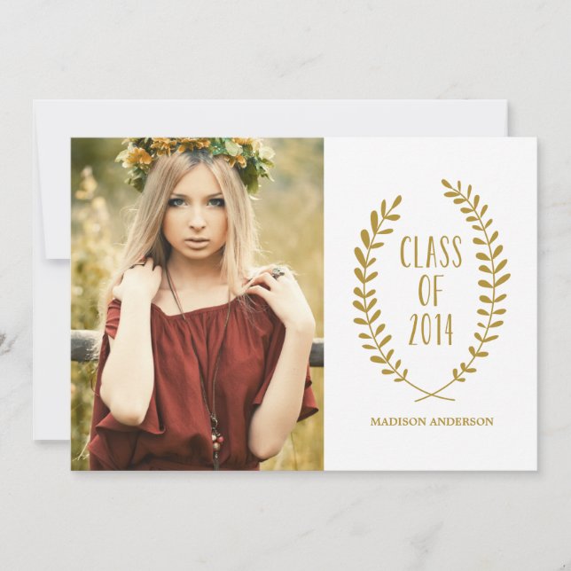 Laurels | Invitación a la fiesta de graduación de  (Anverso)